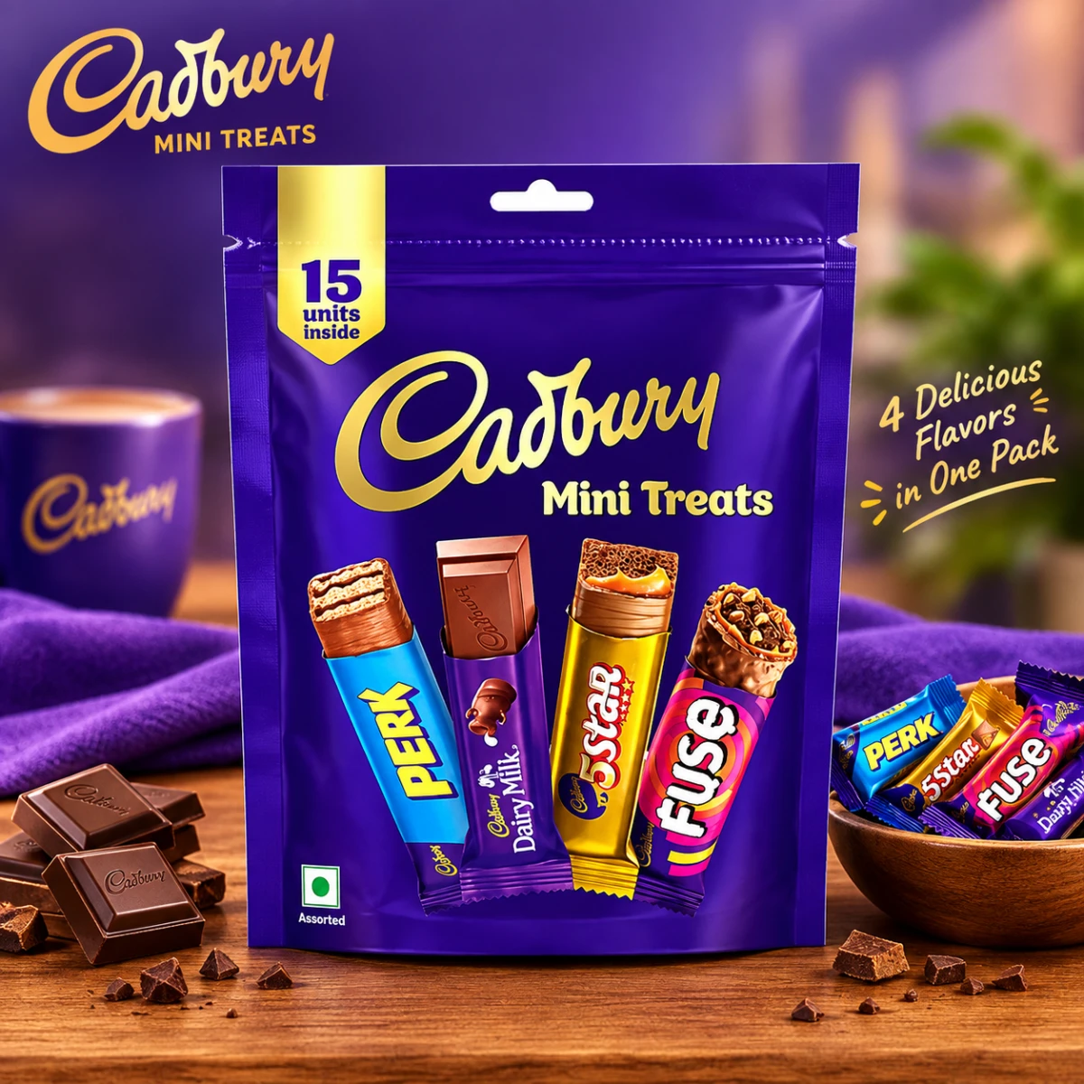 Cadbury Assorted Mini Treats Assorted Chocolate Pack 14p